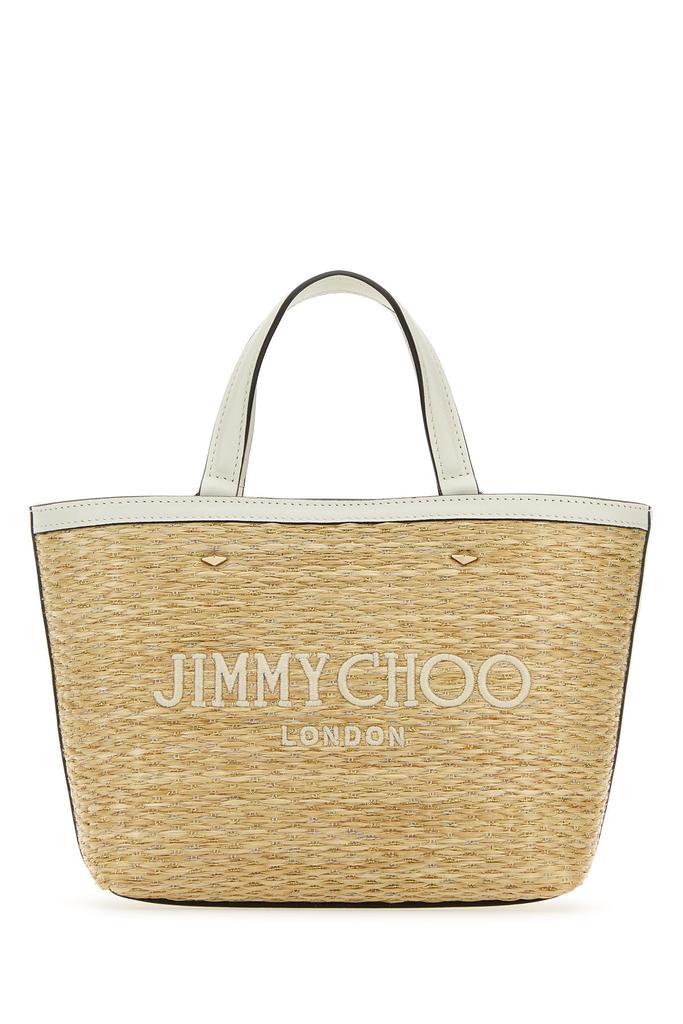 Jimmy Choo Beige raffia mini Marli handbag