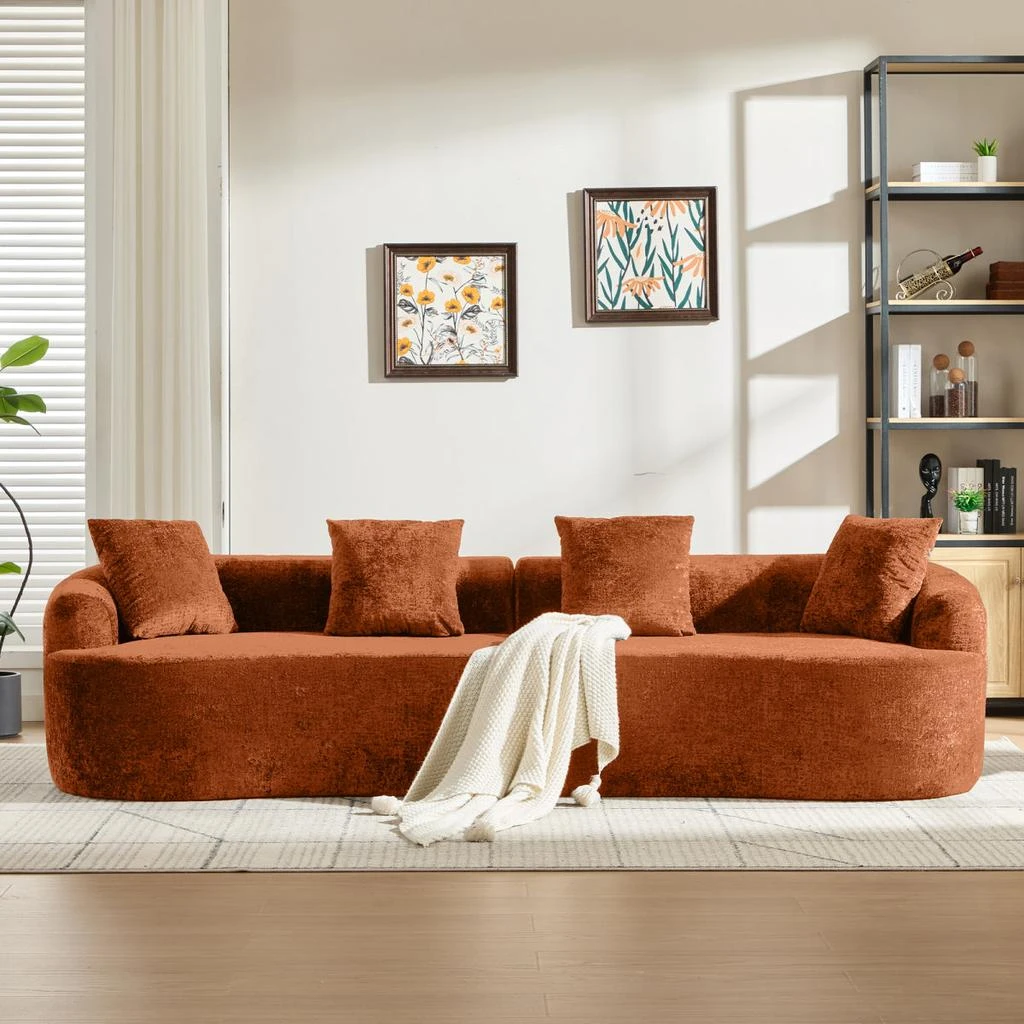 Streamdale Furniture Streamdale Curved Loveseat with 3 Pillows, Deep Seat Couch for Apartment 3