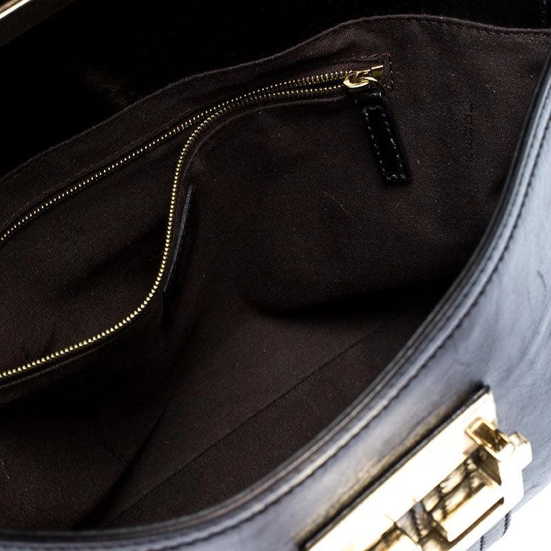 Fendi Fendi  Leather Maxi Baguette Flap Shoulder Bag 5