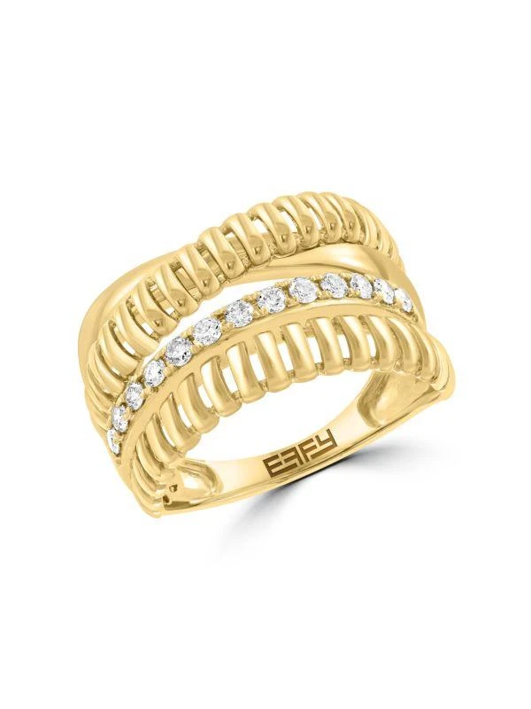 Effy 14K Yellow Gold
0.25 TCW Diamond Wrap Ring 1