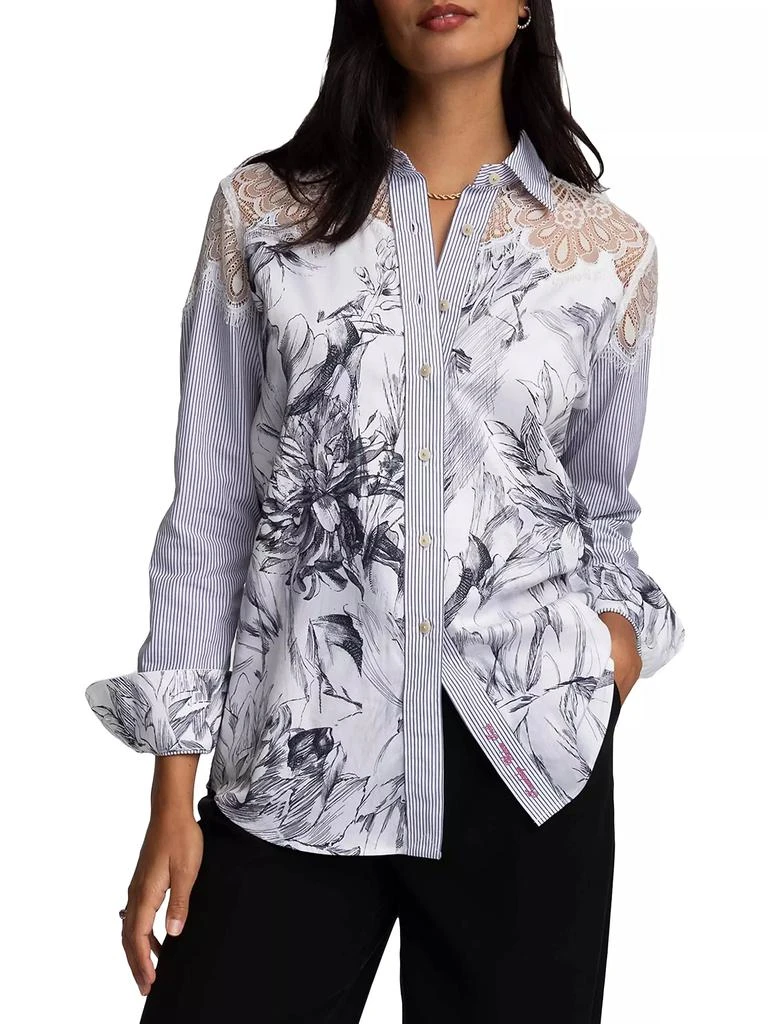 Robert Graham Carrie Floral Lace-Paneled Shirt 7