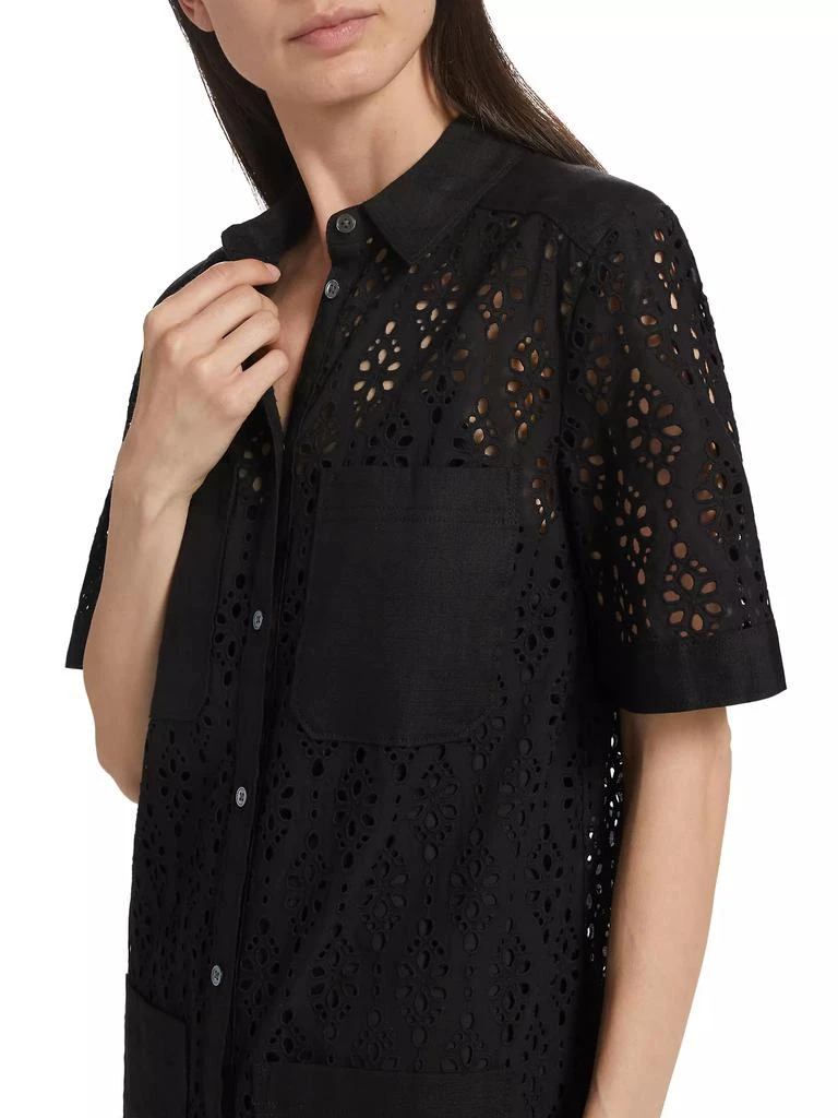 VERONICA BEARD Rafaela Eyelet Mini Shirtdress 6