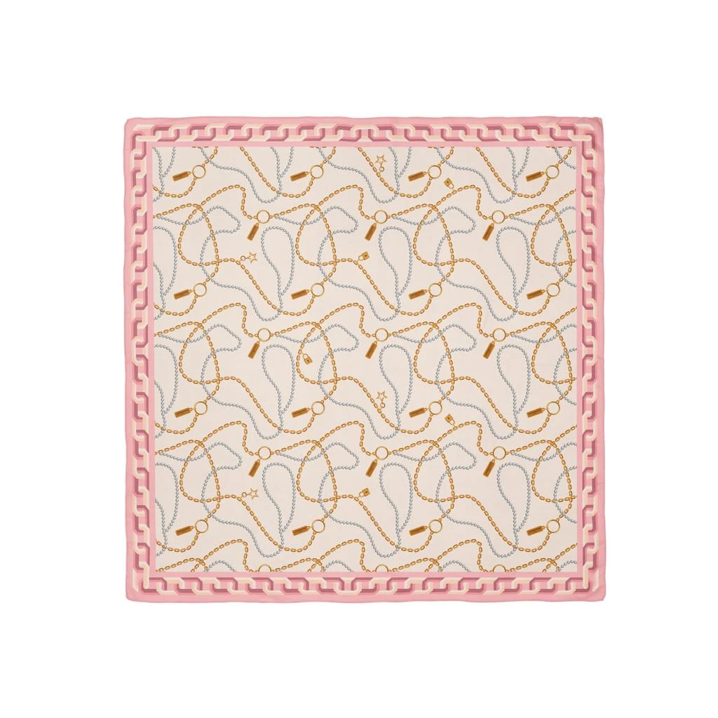 LePARMENTIER Paris Heritage Chain and Pearls Silk Square Scarf 1