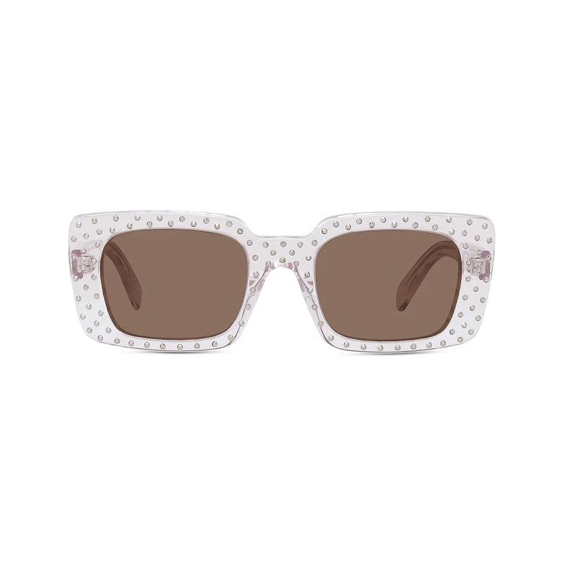 Celine Celine Sunglasses Square Full Rim, Shiny Crystal Frame and Brown Lens CL4213IS27E 2