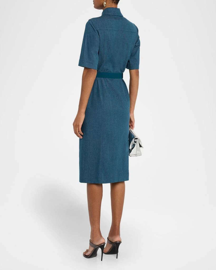 Akris Belted Stretch Cotton Denim Shirtdress 3
