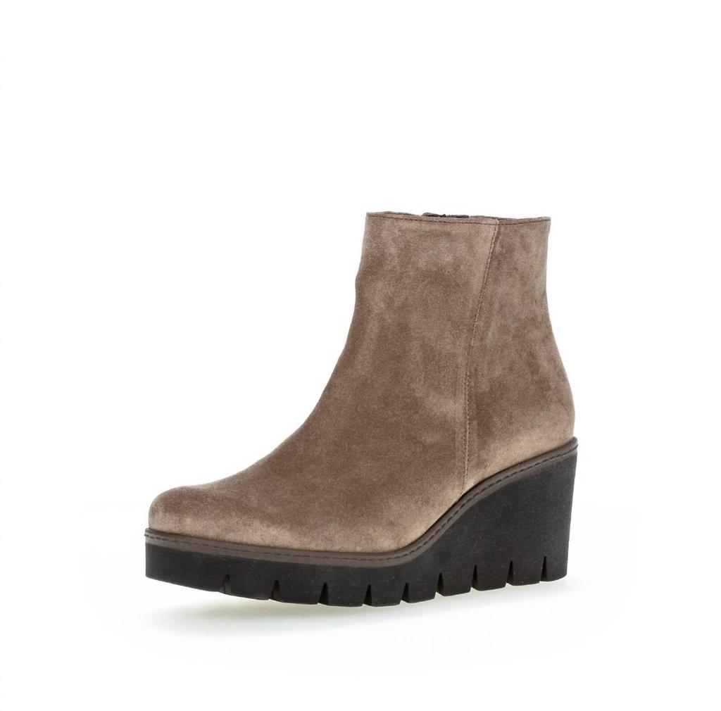 Gabor Women's Heidi Wedge Boot In Tan Suede