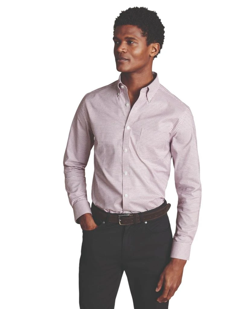 Charles Tyrwhitt Men's Slim Fit Button-Down Collar Non-Iron Stretch Check Oxford Shirt 1