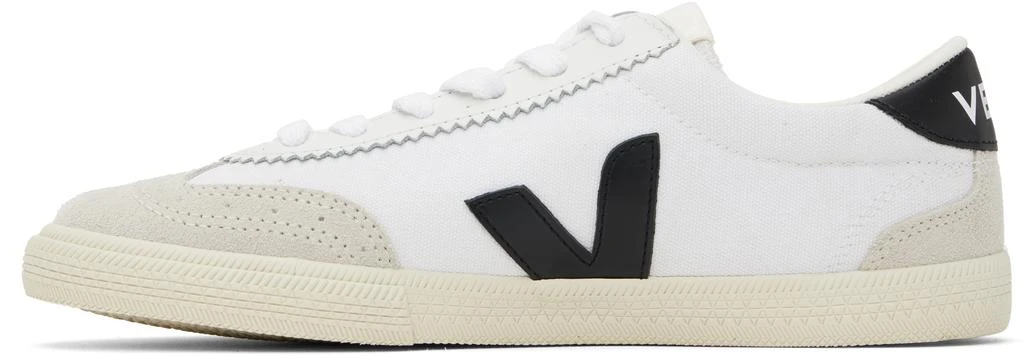 Veja White & Black Volley Canvas Sneakers 3