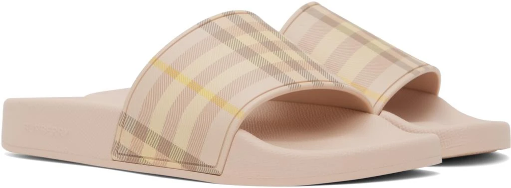 Burberry Pink Check Pool Slides 4