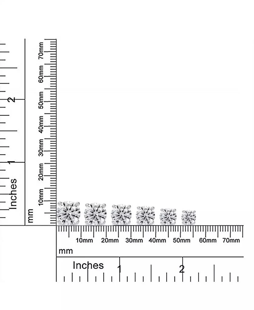 Bling Jewelry Round Solitaire Stud Earrings 4 Prong .925 Sterling Silver 6MM 4