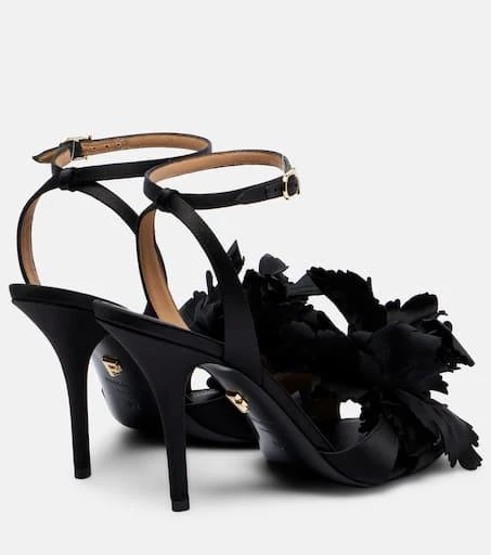Salvatore Ferragamo Ghilly 95 floral-appliqué satin sandals 2