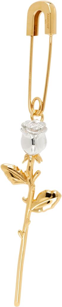 Ambush Gold & Silver Rose Charm Single Earring