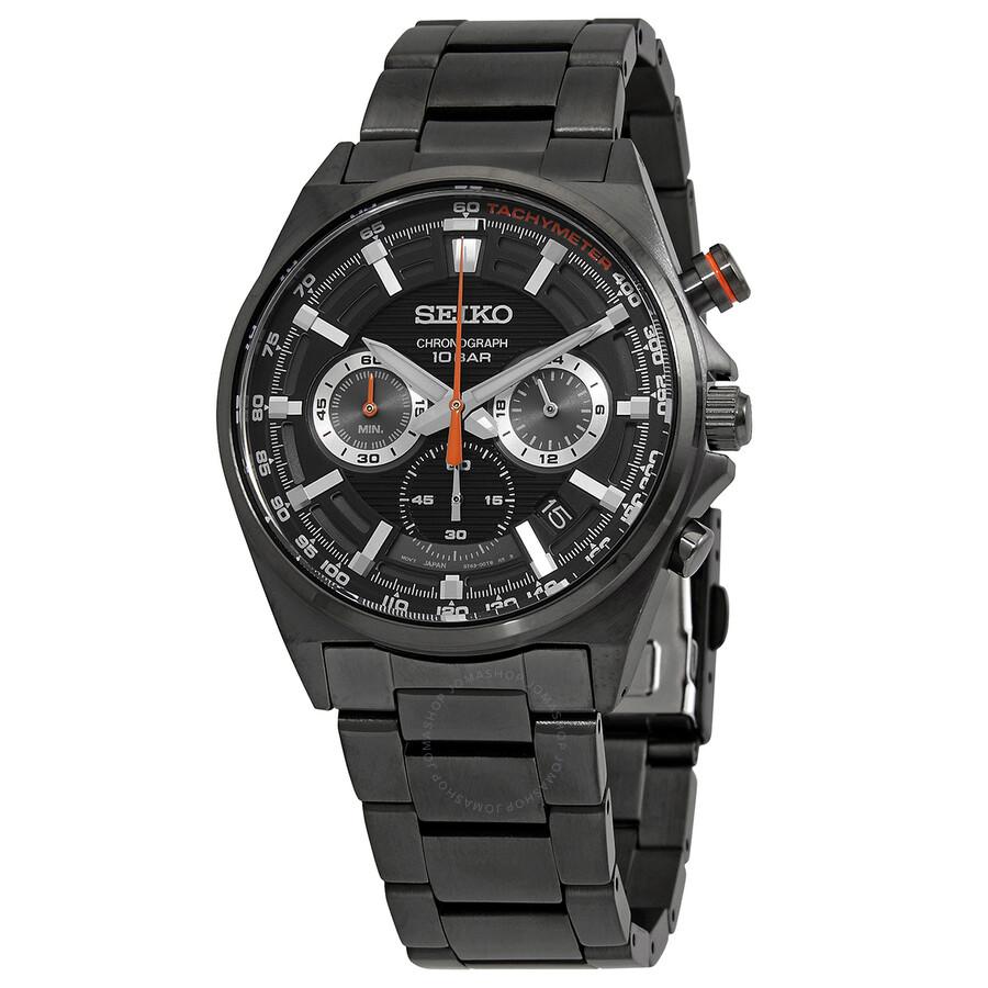 Seiko Essentials Chronograph Quartz Black Dial Men's Watch SSB399P1