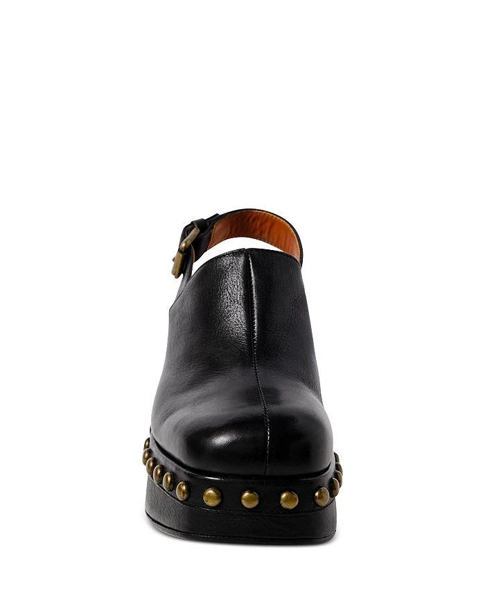 Free People Women's Autumn Square Toe Studded & Faux Fur Trim High Heel Platform Clogs 5