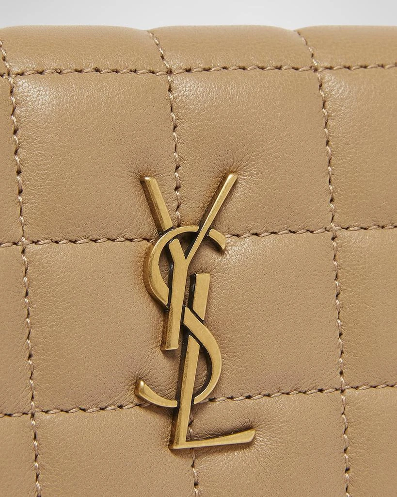 Yves Saint Laurent YSL Monogram Flap Small Wallet in Quilted Smooth Leather 4