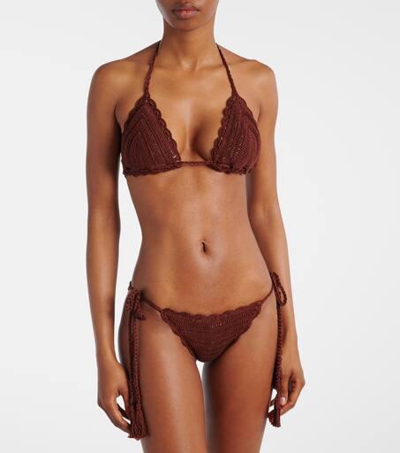 ANNA KOSTUROVA Crochet cotton bikini top