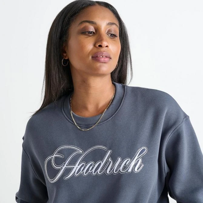HOODRICH Women's Hoodrich Figure Rhinestone Cropped Crewneck Sweatshirt 5