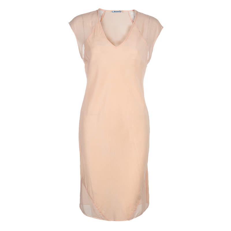 Alexander Wang T By Alexander Wang Peach Sheer Dress M