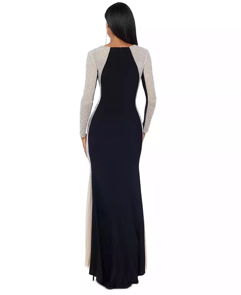 XSCAPE Embellished Colorblocked Gown 2
