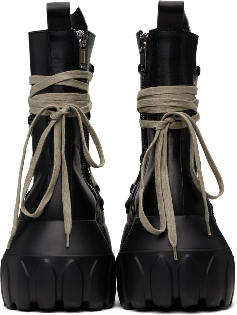 Rick Owens Black Hollywood Megalace Mega Tractor Boots 2