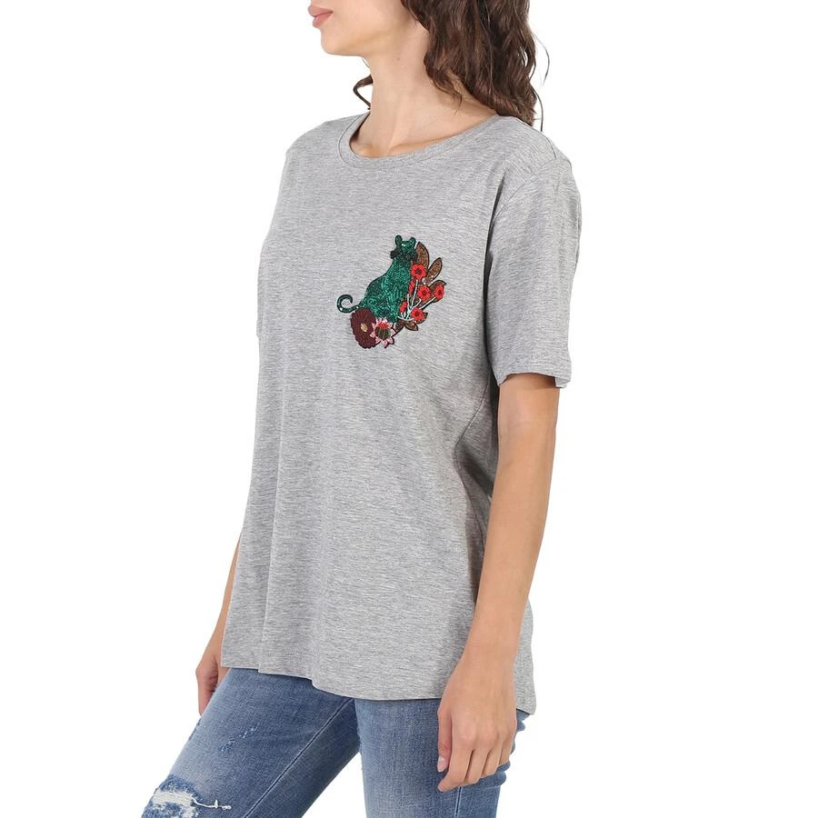 Essentiel Essentiel Ladies Grey Rigo Cat Patch T-Shirt 3