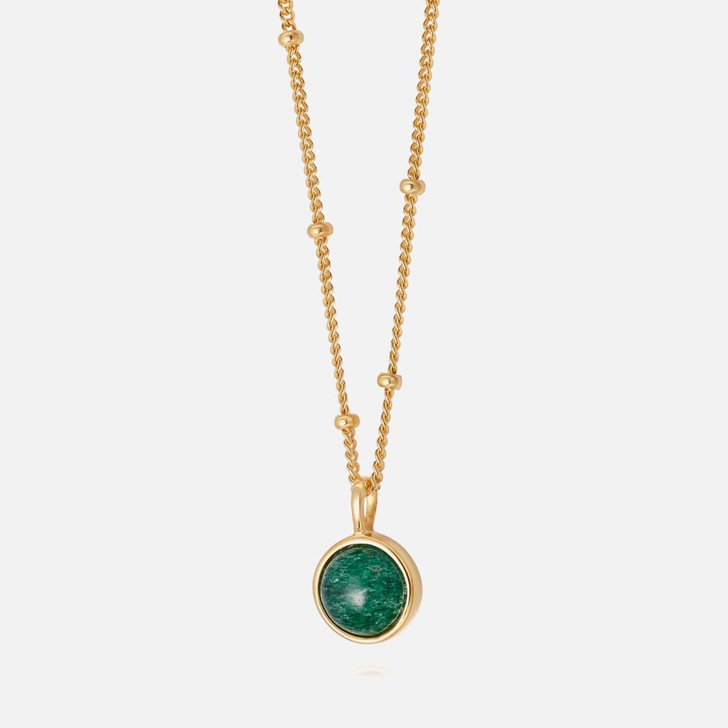 Daisy London Daisy London Aventurine 18-Karat Gold-Plated Sterling Silver Necklace