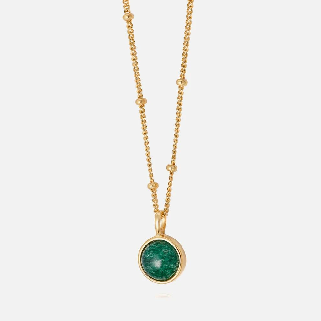 Daisy London Daisy London Aventurine 18-Karat Gold-Plated Sterling Silver Necklace 1