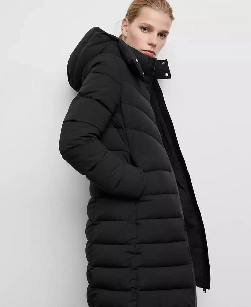 Mango Women
s Hood Midi Quilted Anorak Coat 4