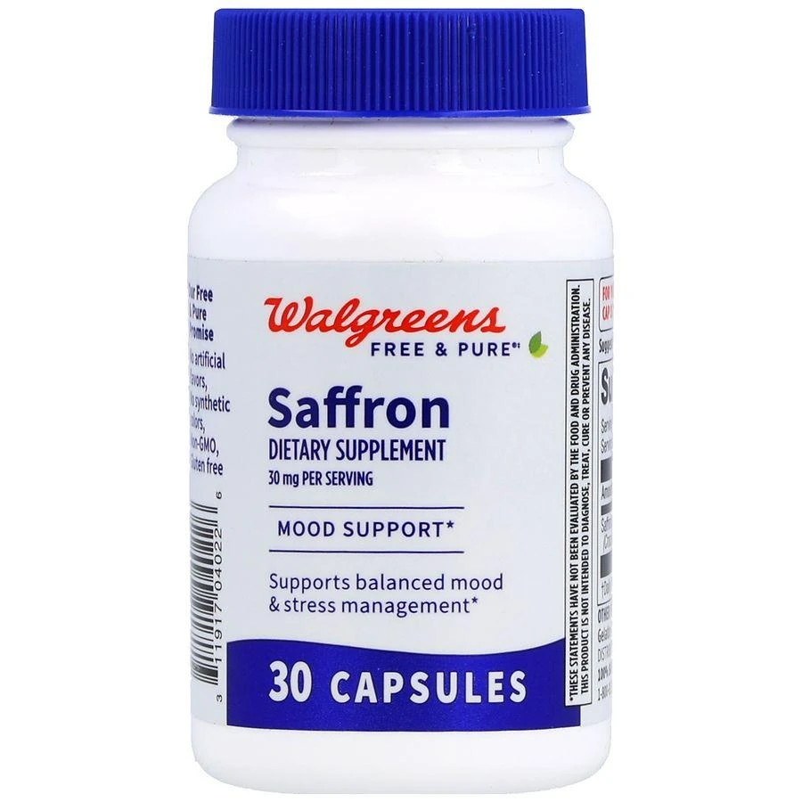 Walgreens Free & Pure Saffron 30 mg Capsules 1
