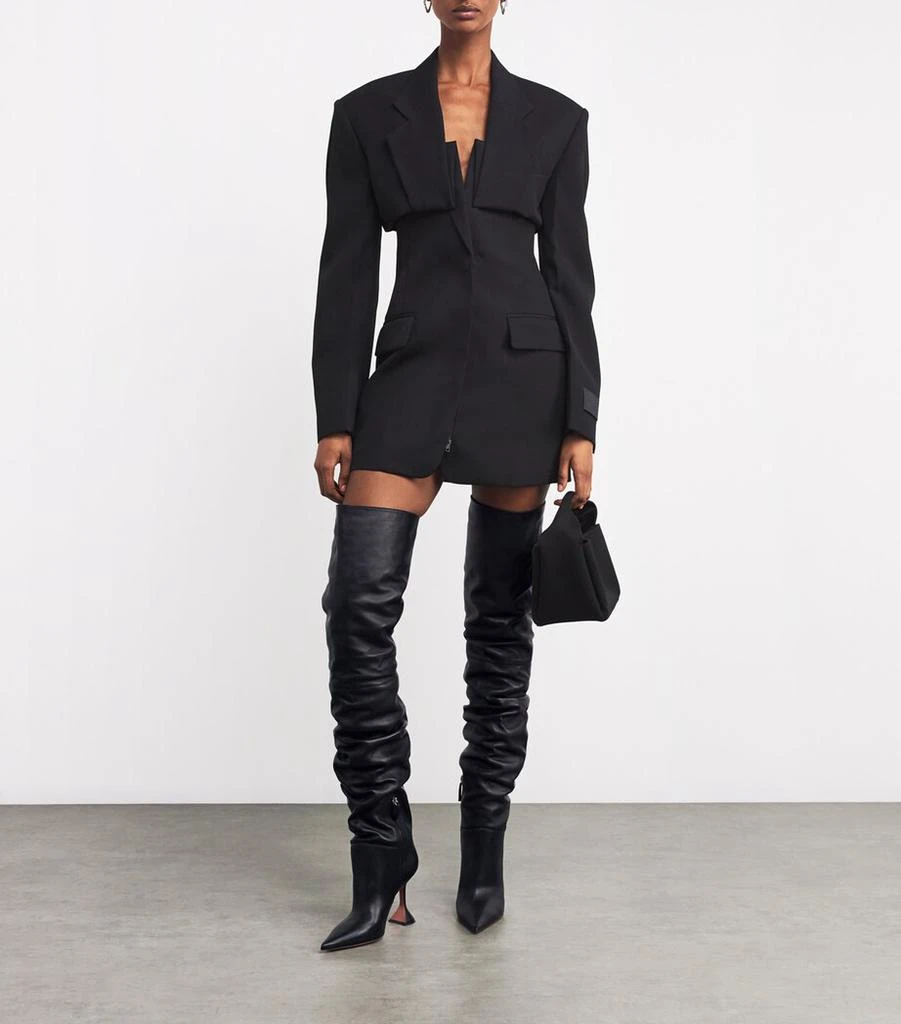 Amina Muaddi Leather Olivia Over-The-Knee Boots 95 5