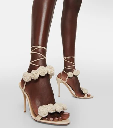 Magda Butrym Floral crochet and leather sandals 4