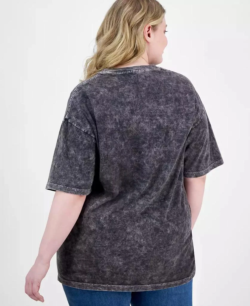 Rebellious One Trendy Plus Size Floral Butterfly Cotton Graphic T-Shirt 4