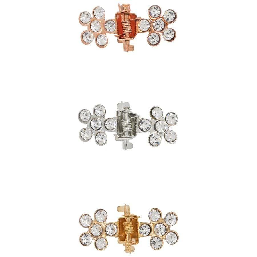Scunci Mini Metal Rhinestone Flower Claw/Jaw Clips