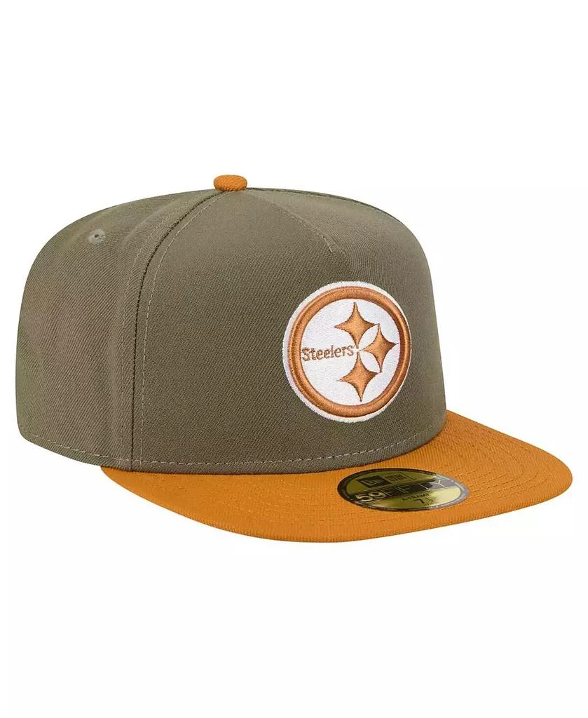 New Era Men's Olive/Brown Pittsburgh Steelers Color Pack A-Frame 59FIFTY Fitted Hat 3