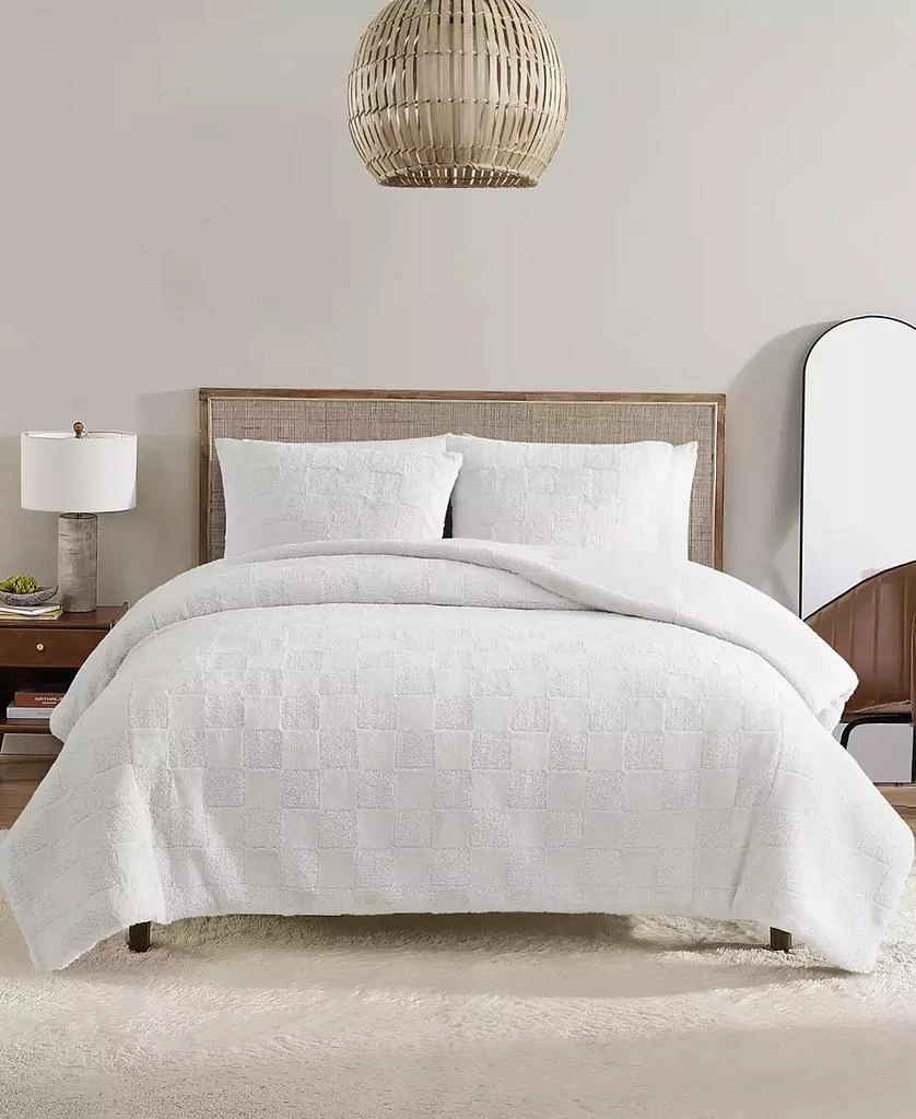 UGG CLOSEOUT! Quad Plush Tonal Check 2-Pc. Comforter Set 1