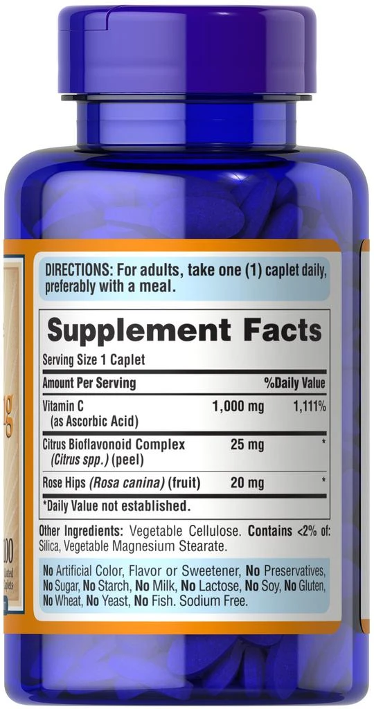 Puritan
s Pride Vitamin C 1000 mg, Bioflavonoids, Rose Hips 100 ct 6
