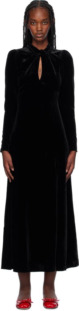 GANNI ガニー ワンピース Cutout velvet midi dress976118 Cutout velvet midi dress in black - Ganni | Mytheresa