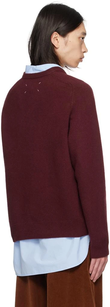 MAISON MARGIELA Burgundy Washed Lambswool Sweater 3