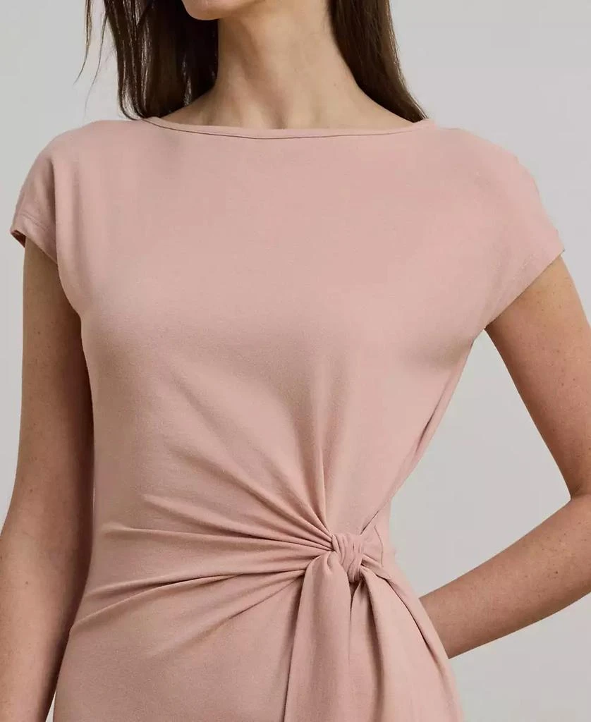 Ralph Lauren Women's Tie-Front Jersey Boatneck Midi Dress 3