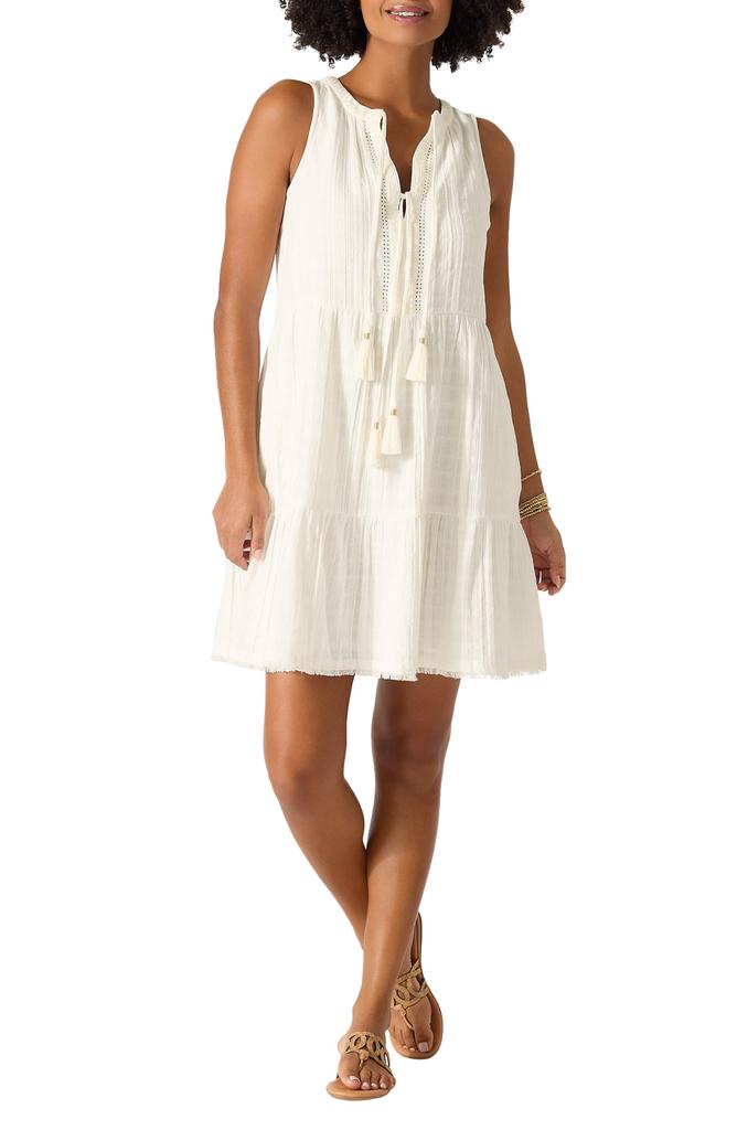 Tommy Bahama Mykonos Tassel Accent Cotton Gauze Cover-Up Dress