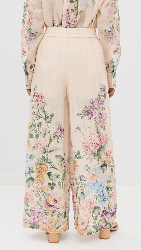 【Zimmermann】Halliday lace-trimmed linen wide-leg pants Halliday lace-trimmed linen wide-leg pants in white