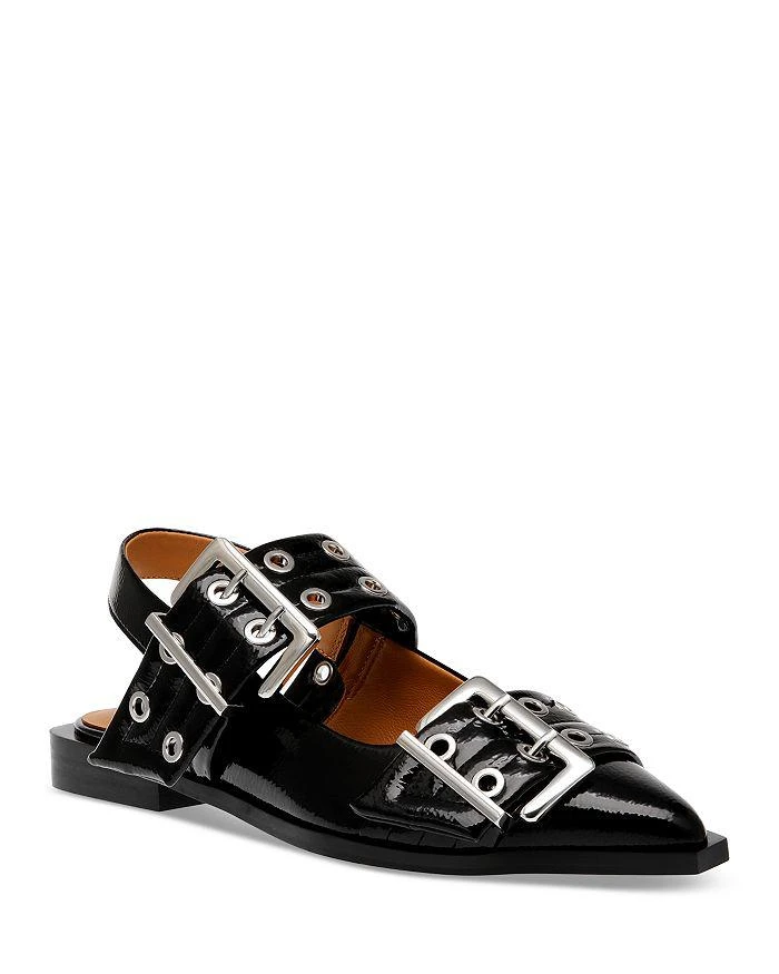 Steve Madden Women's Graya Pointed Toe Buckled Slingback Flats 1