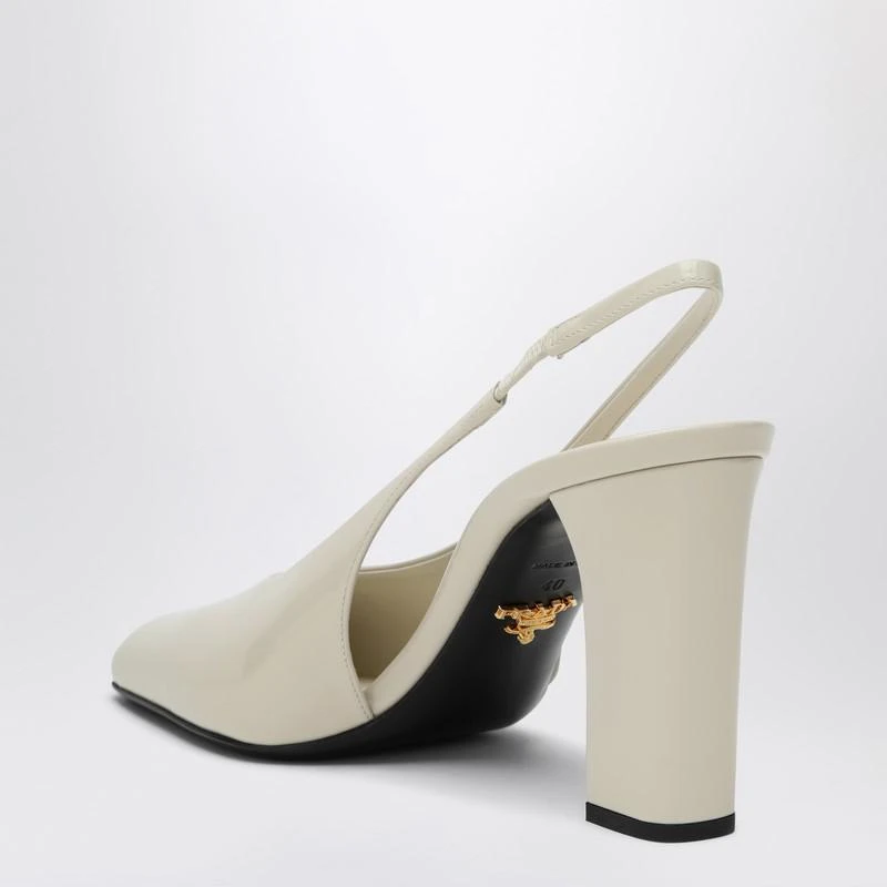 Prada Ivory patent leather slingback décolleté 4