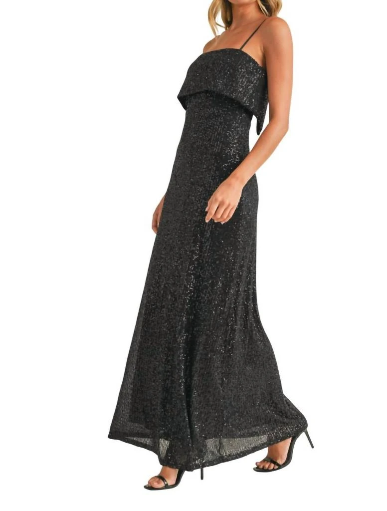 Klesis Sequin Tube Maxi Dress In Black 2