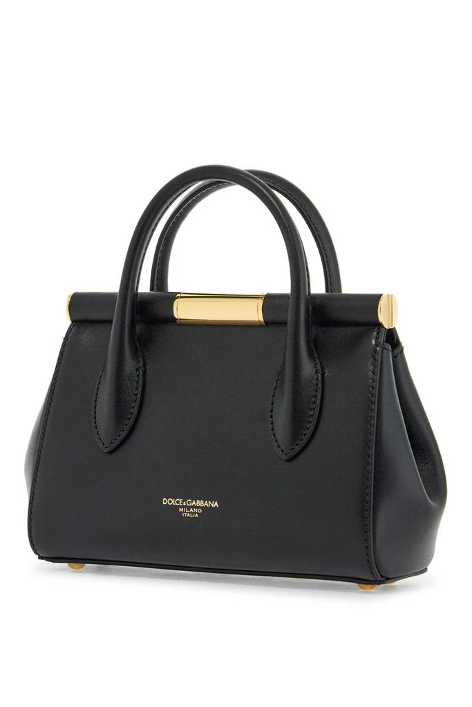 DOLCE & GABBANA black calfskin handbag with gold chain 2