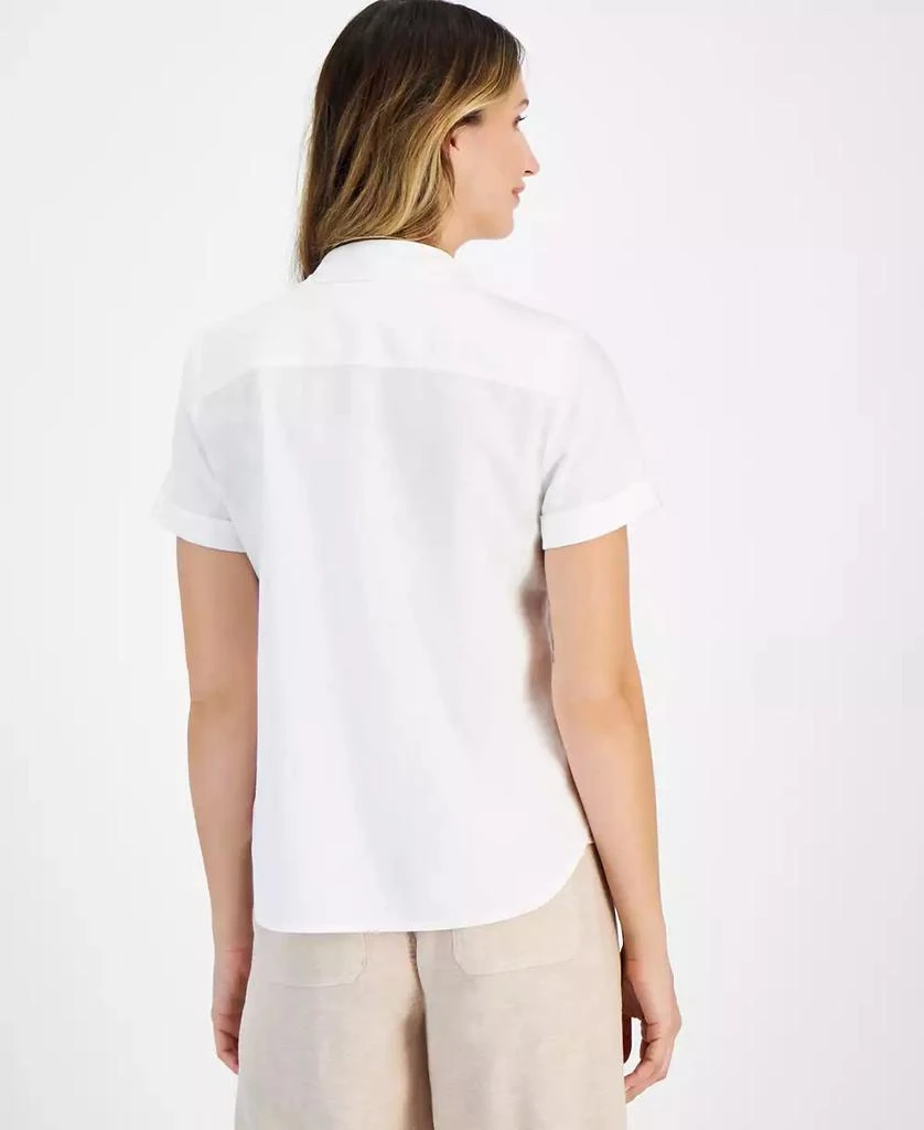 Tommy Hilfiger Women's Linen-Blend Short-Sleeve Shirt 2