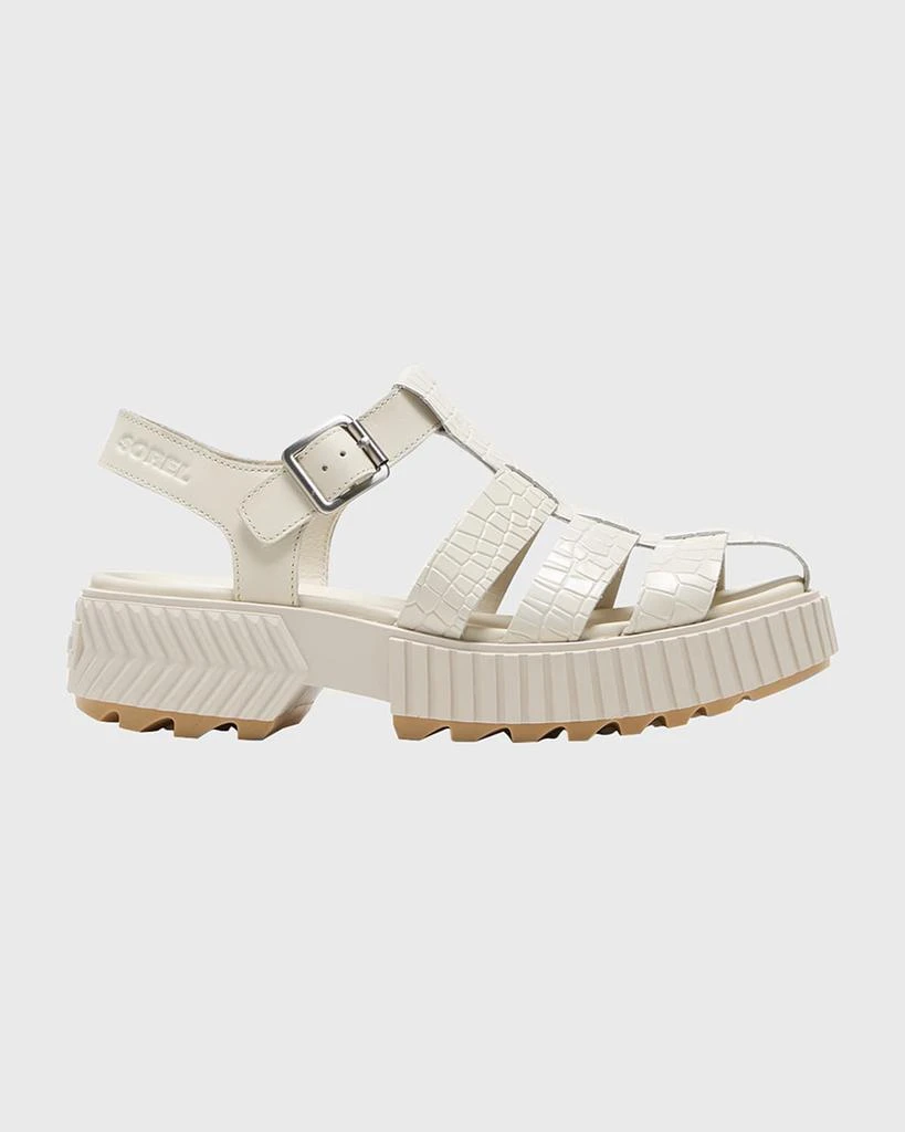 SOREL Ona Embossed Leather Fisherman Sandals 1