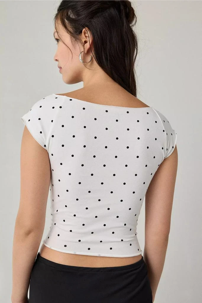 Out From Under Out From Under Cotton Compression Boatneck Cropped Tee 4