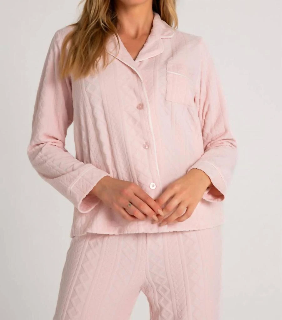 PJ Salvage Pj Salvage - Very Terry Cable Button Up Top