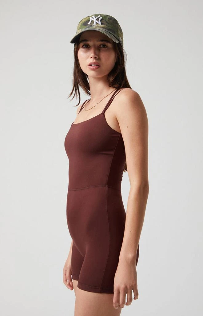 PAC 1980 PAC WHISPER Active Brown Cross Back Short Onesie 4